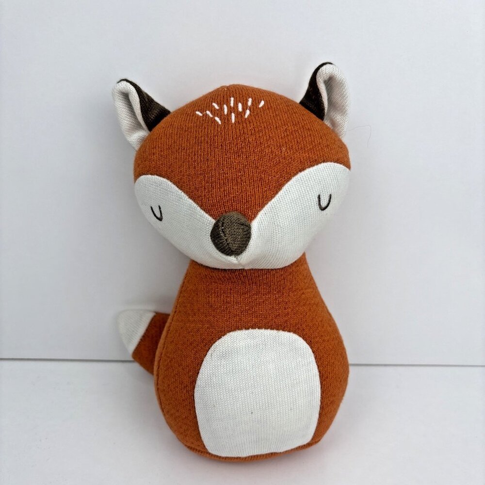 Pillowfort Orange White Fox Small Plush Knit Pillow Soft Toy 9" No Arms Legs